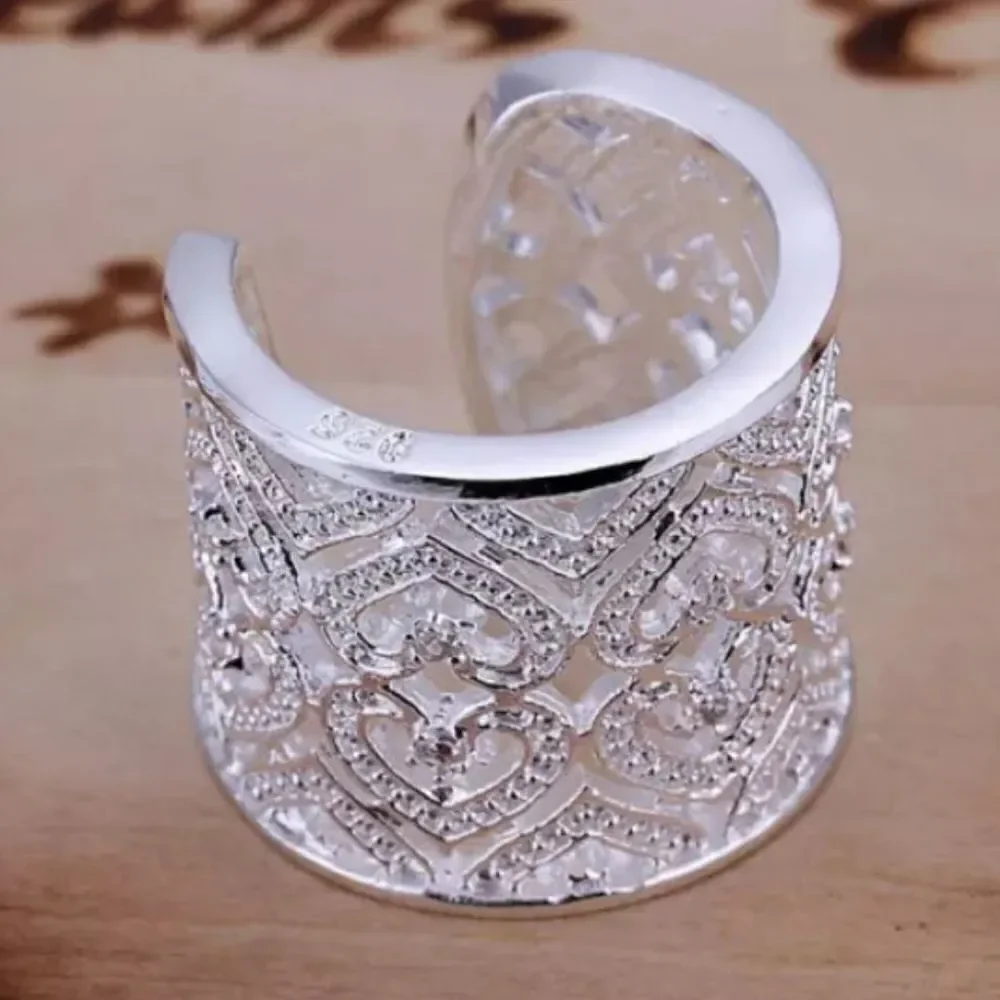 The Paris crystal accented heart cuff open ring